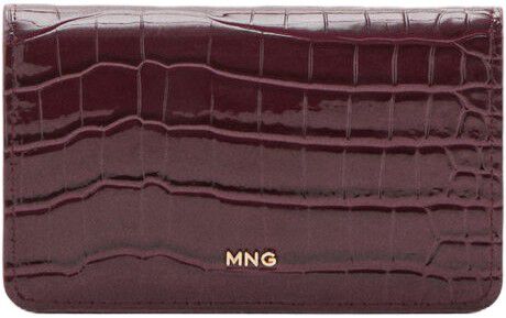 Small shiny croc-effect wallet