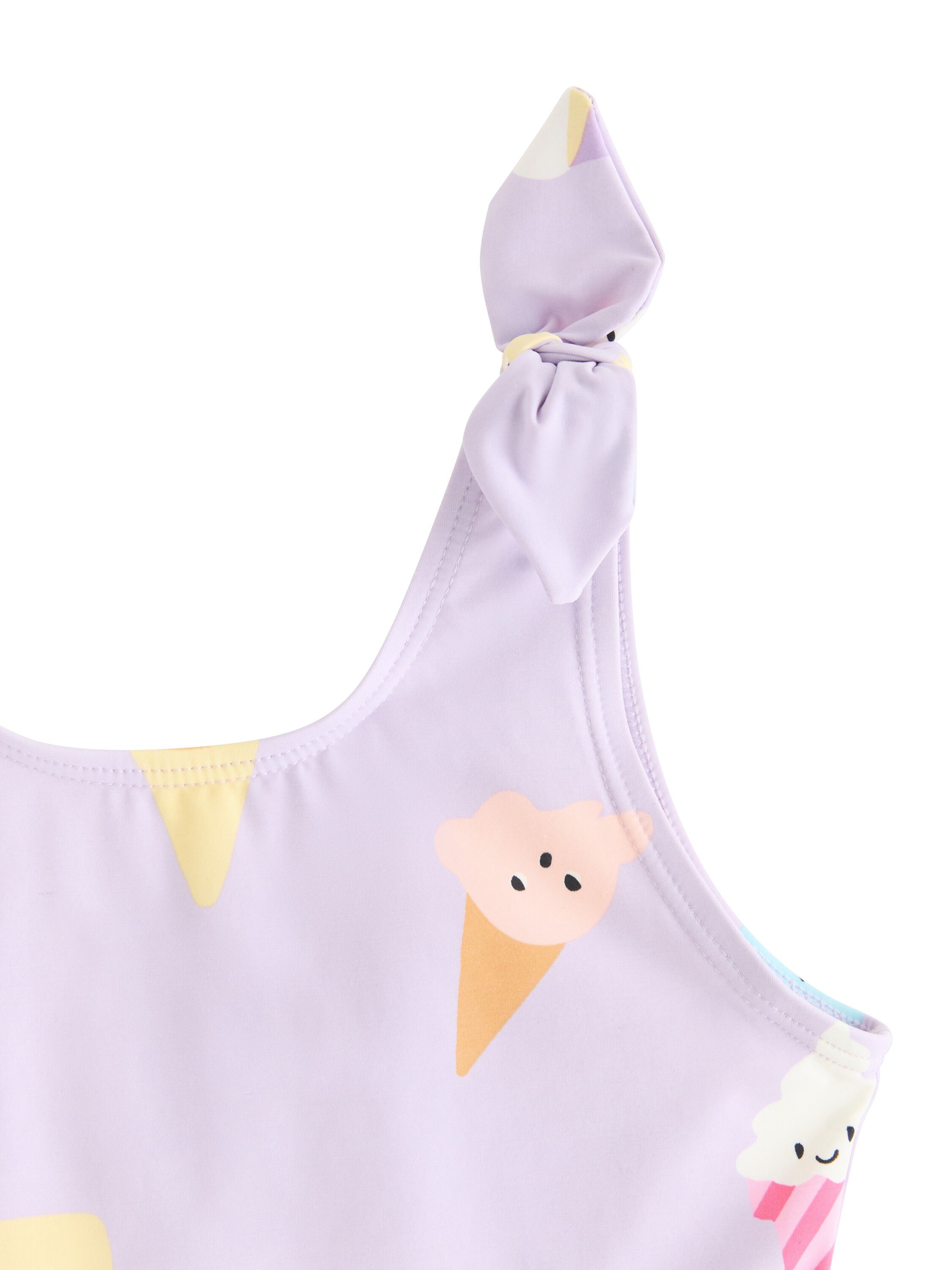 Swimsuit with tie details at the sh