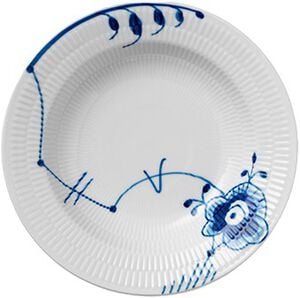 Blå Mega Riflet 21 cm. dyb tallerken