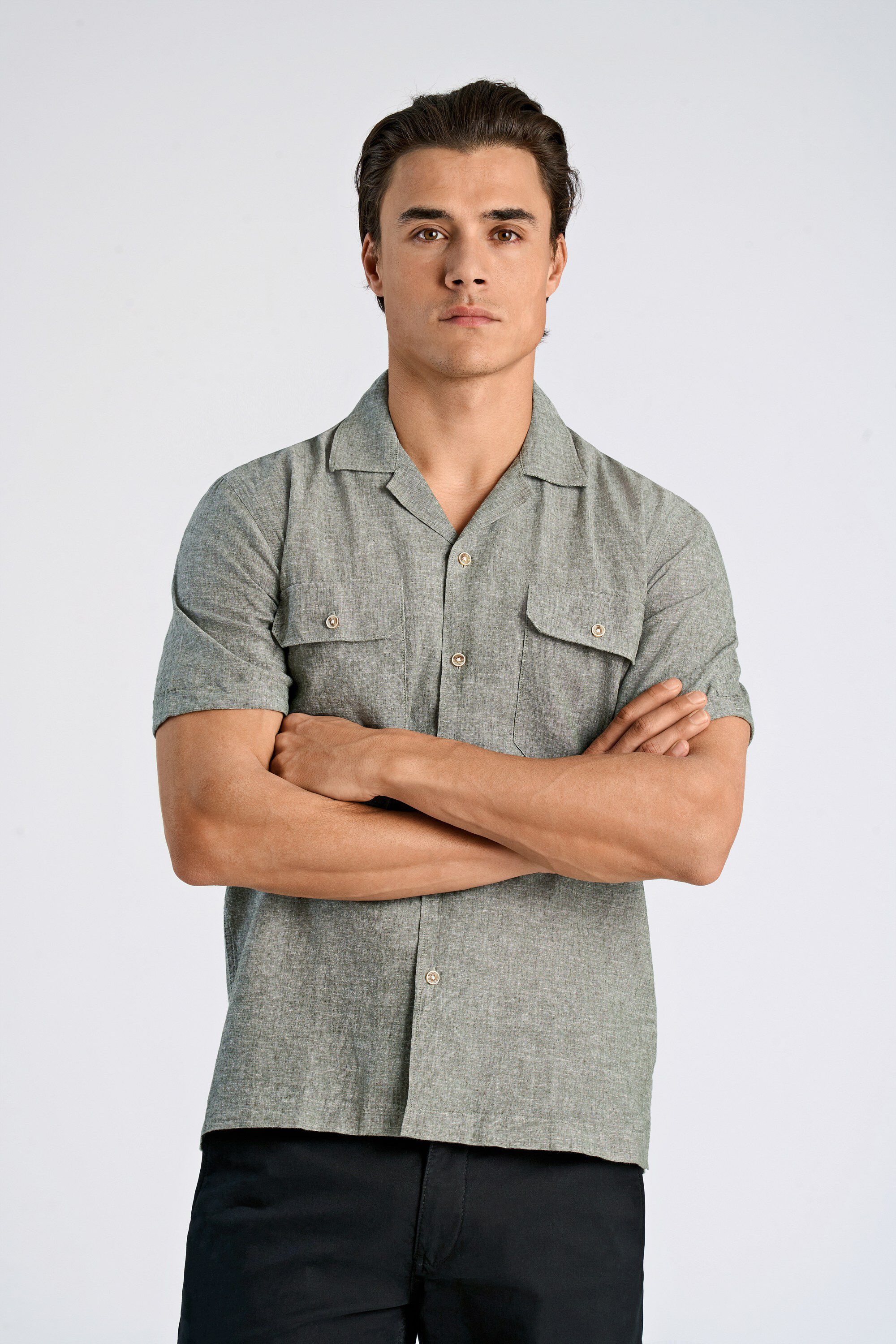 Cotton/linen resort shirt S/S