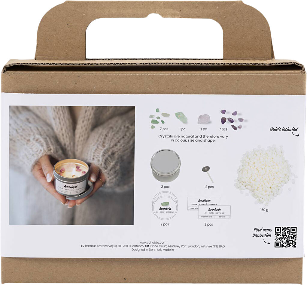 Mini DIY Kit Lysst&oslash;bning, Soyalys med aventurin og aventyst