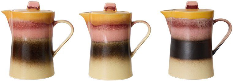 70s ceramics tea pot sunset