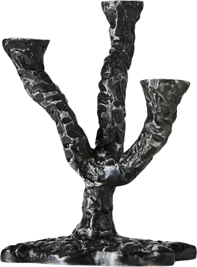 Lysestage Ava - Antik M&oslash;rk Gr&aring;