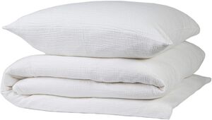 Stonewashed muslin sengesæt White