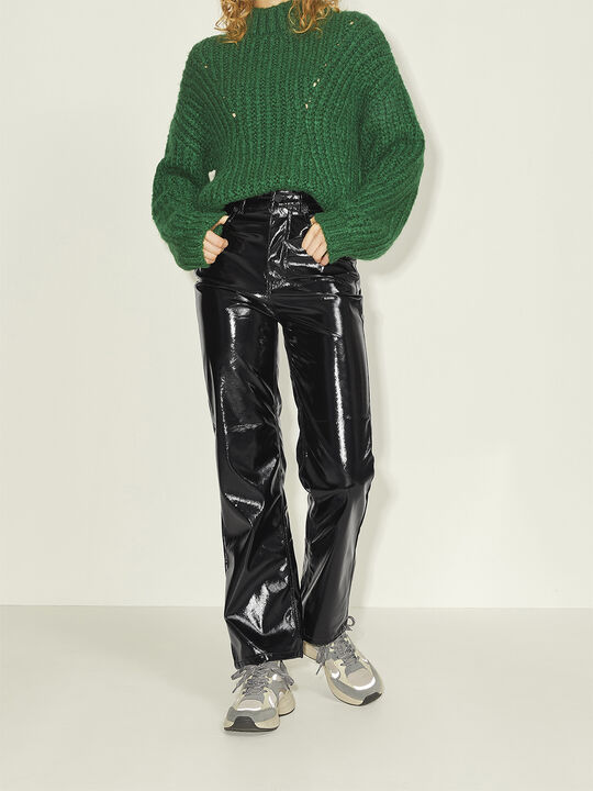 JXKENYA HW STRAIGHT FAUX LEAT PANTS