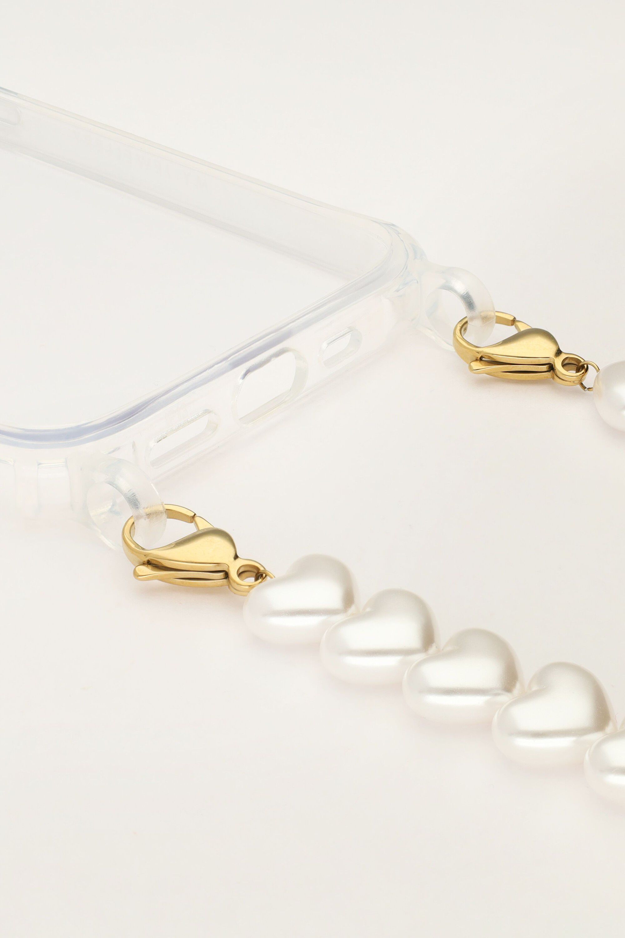 Phone cord pearl hearts