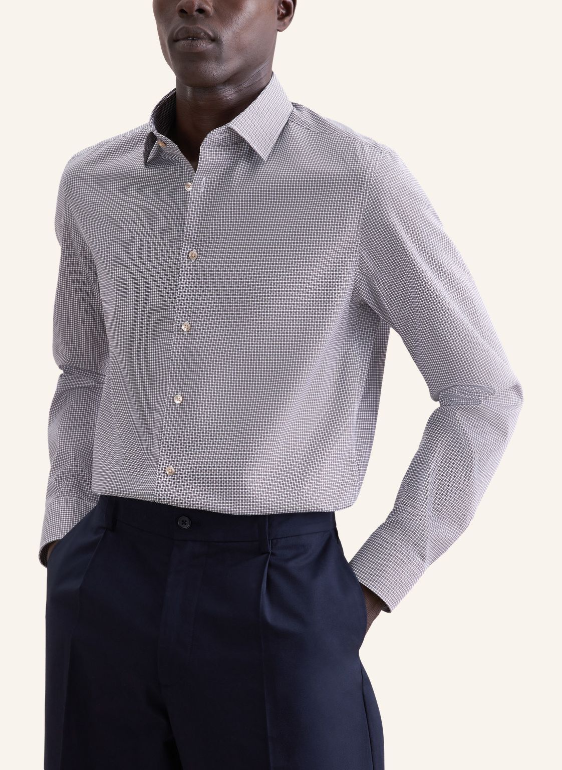 Business shirt Slim 1/1 Kent-Collar Print