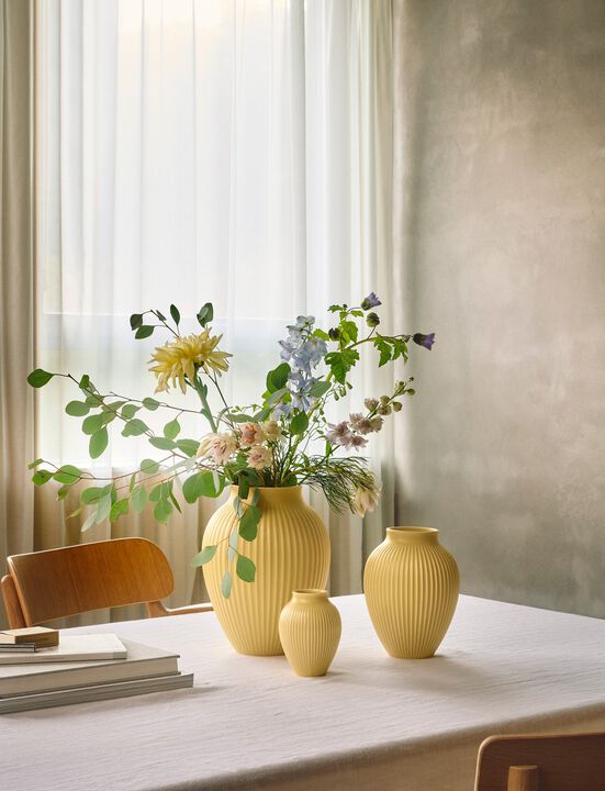 Knabstrup vase H 12. 5 cm yellow