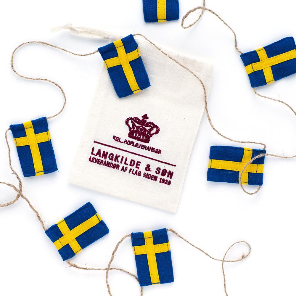 Lille flagranke med 10 Svenske flag