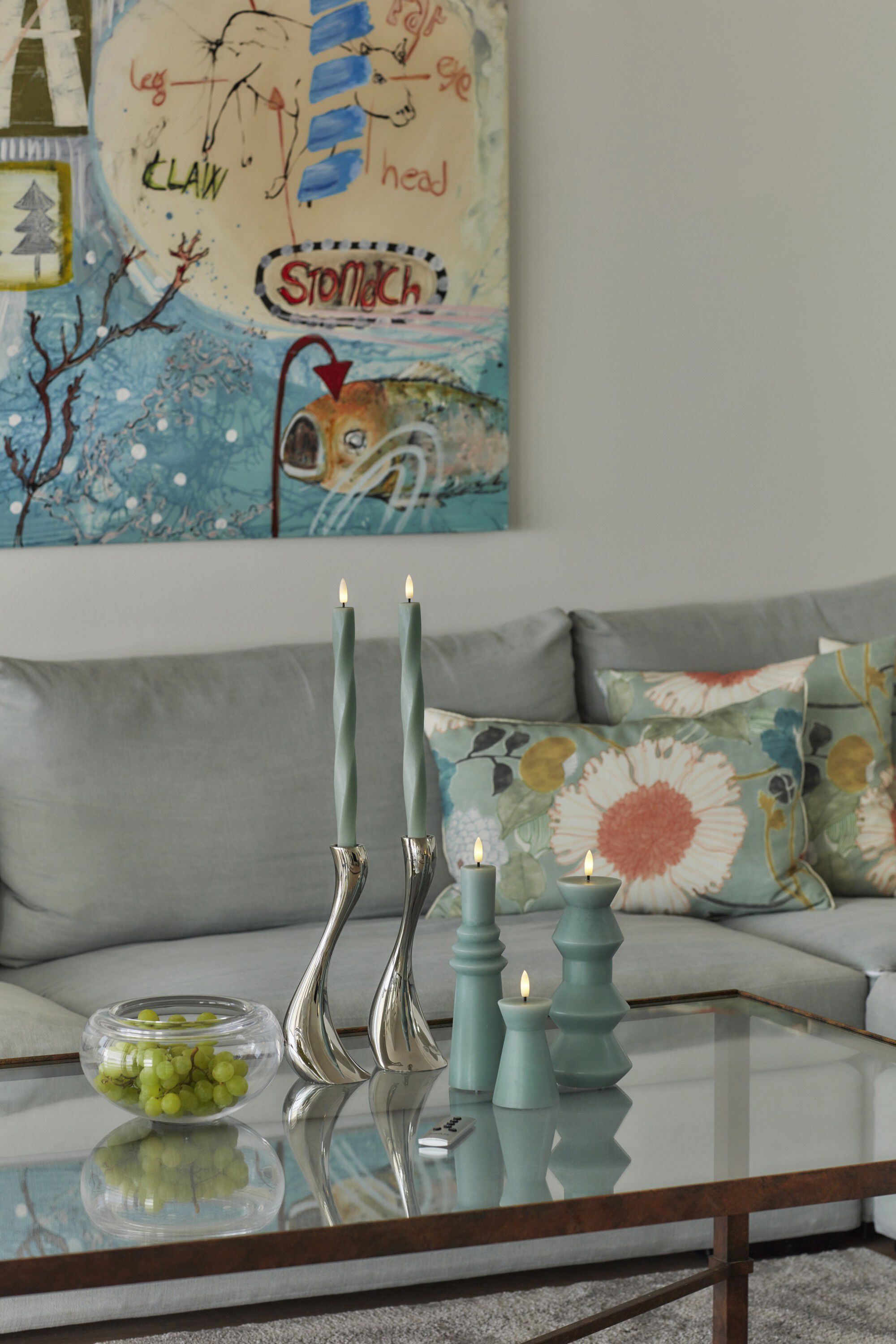 Nordisk Skulptur, Sille Ringet &Oslash;6,1x21,7 cm, Sandy Green