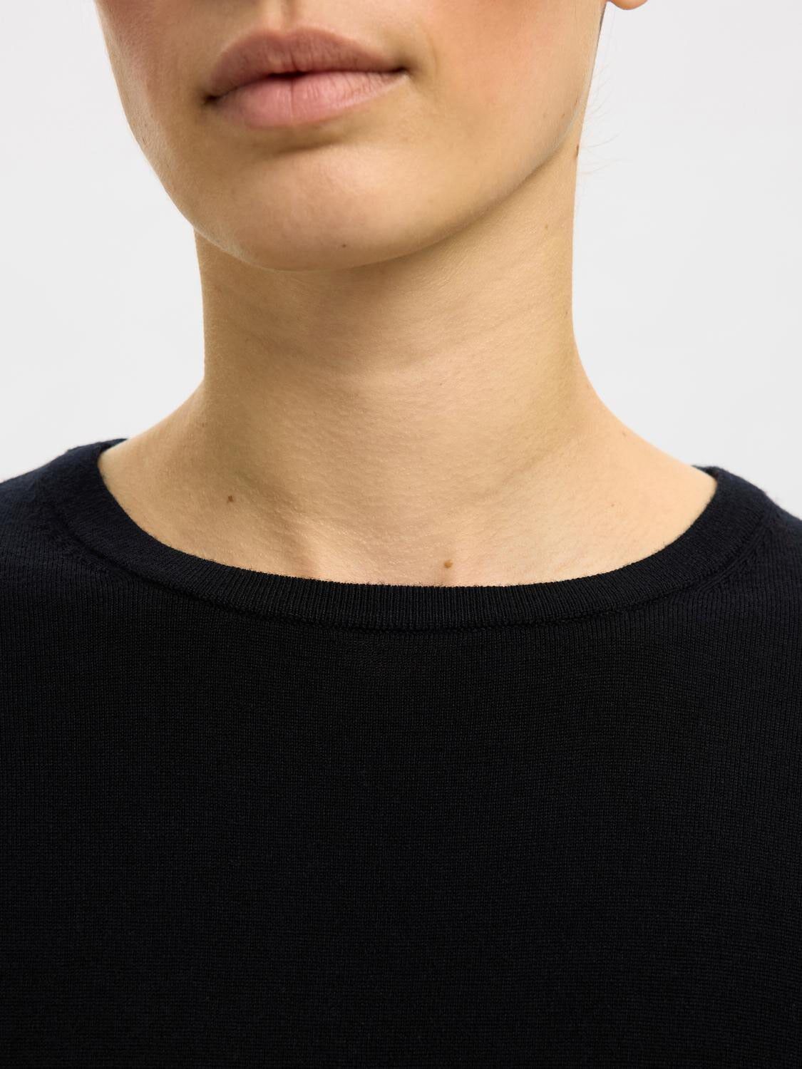 SLFTHEA LS KNIT MERINO O-NECK NOOS