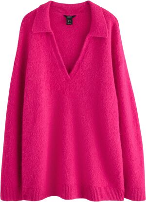 Oversize stickad tröja med v-ringni