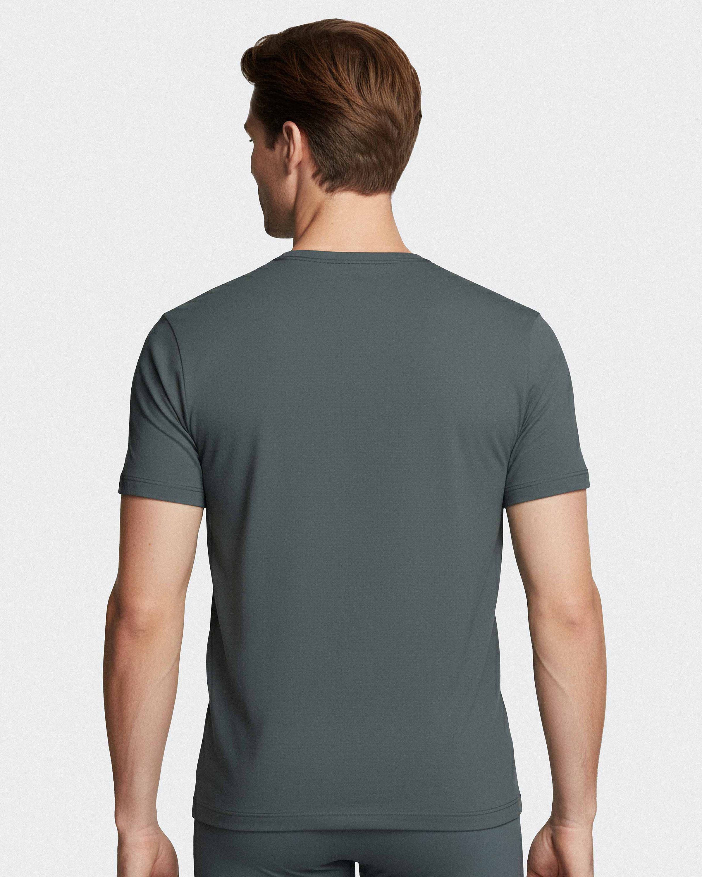 T-shirt med rund hals og korte &aelig;rmer