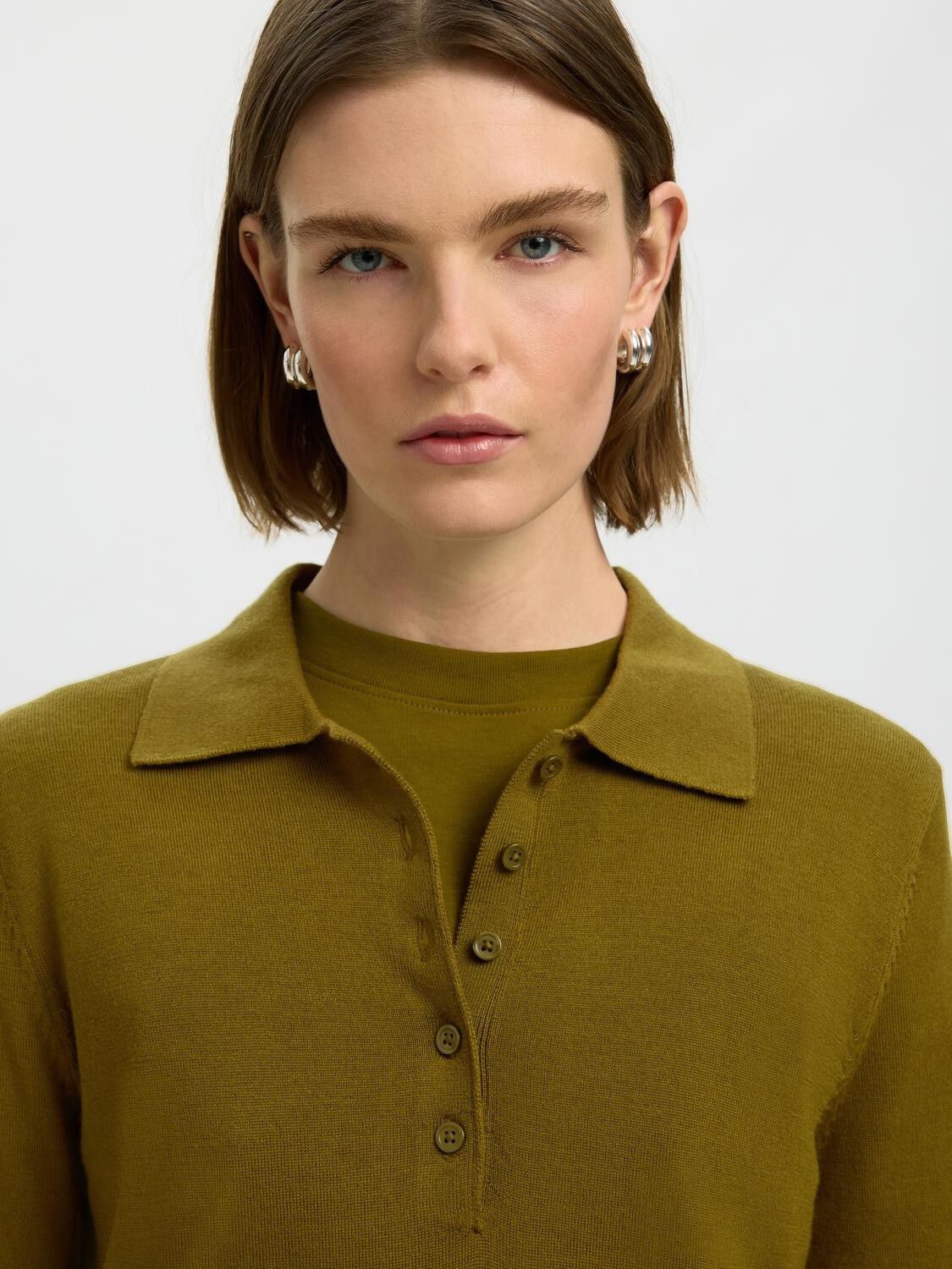 SLWTHEA LS KNIT MERINO COLLAR NECK