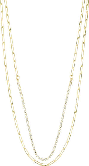 ROWAN recycled necklace, 2-in-1, gold-plated