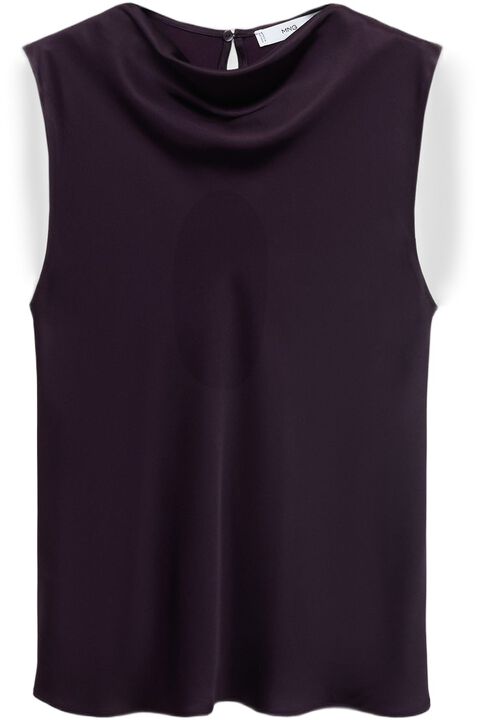 Satin blouse with draped neck