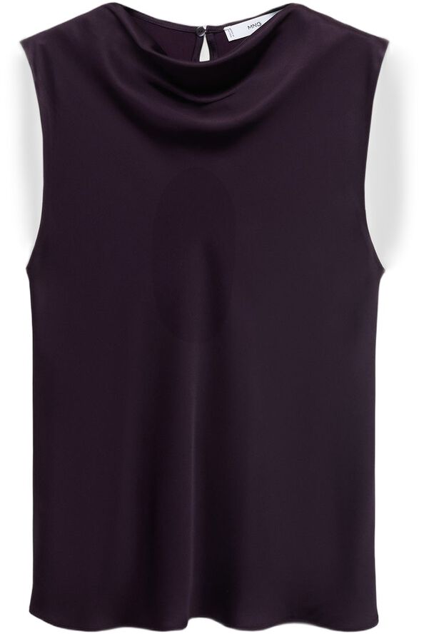 Satin blouse with draped neck