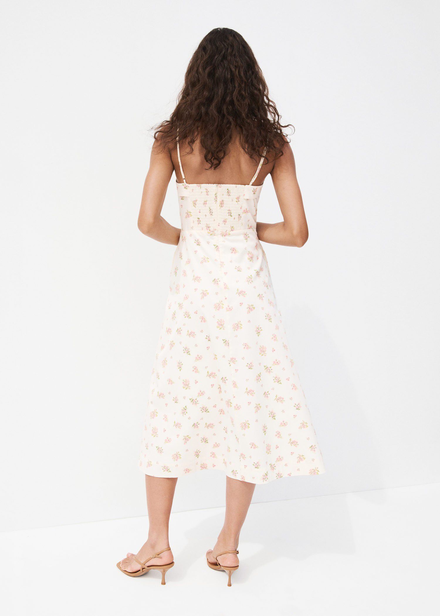 Floral-print flared dress