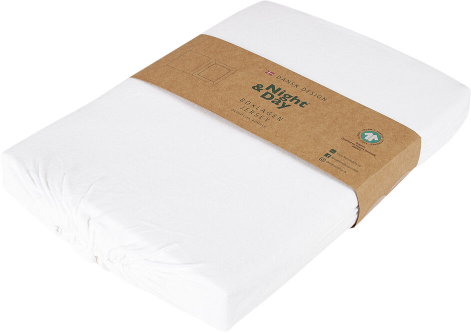 &Oslash;kologisk boxlagen, jersey - GOTS, hvid