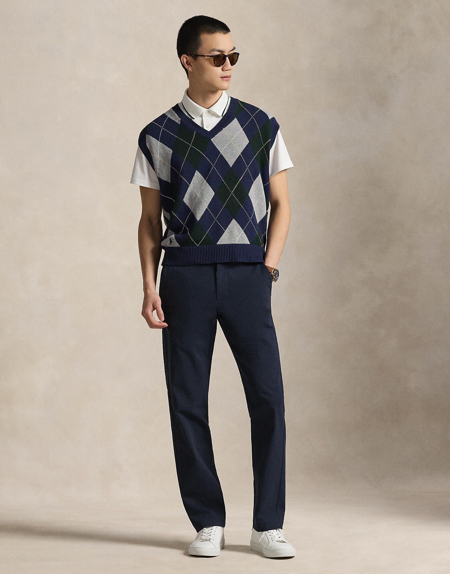 Big Fit Performance Argyle Sweater Vest