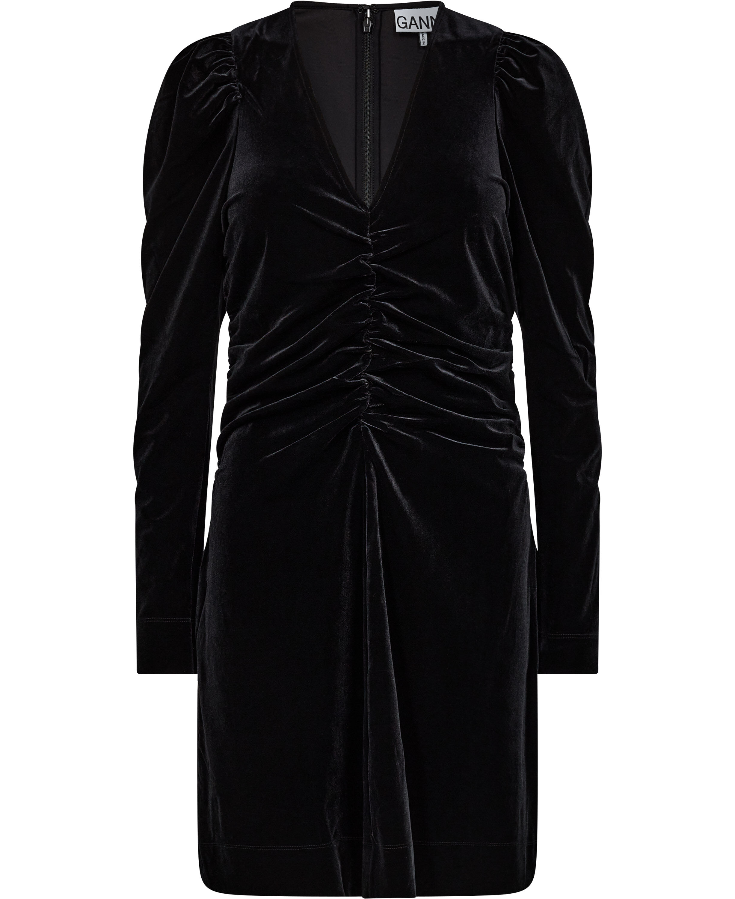 Velvet Jersey Gathered Mini Dress