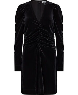 Velvet Jersey Gathered Mini Dress