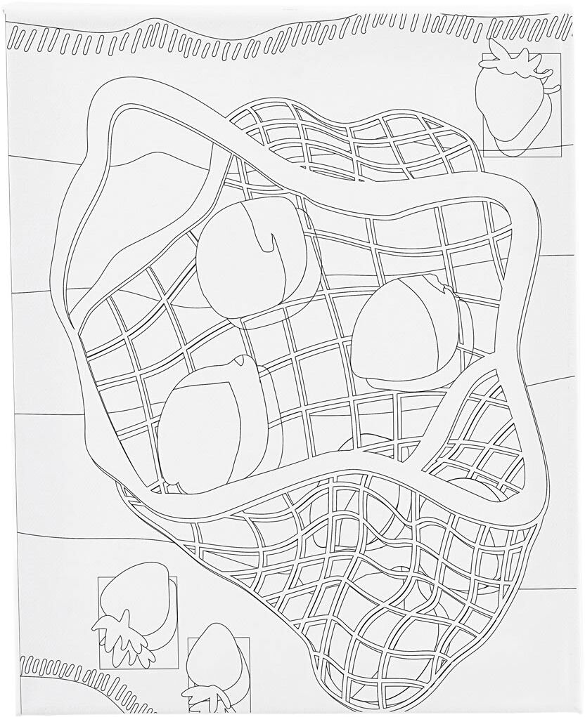 Malerl&aelig;rred med print, Citrusfrugter, str. 24x30 cm.