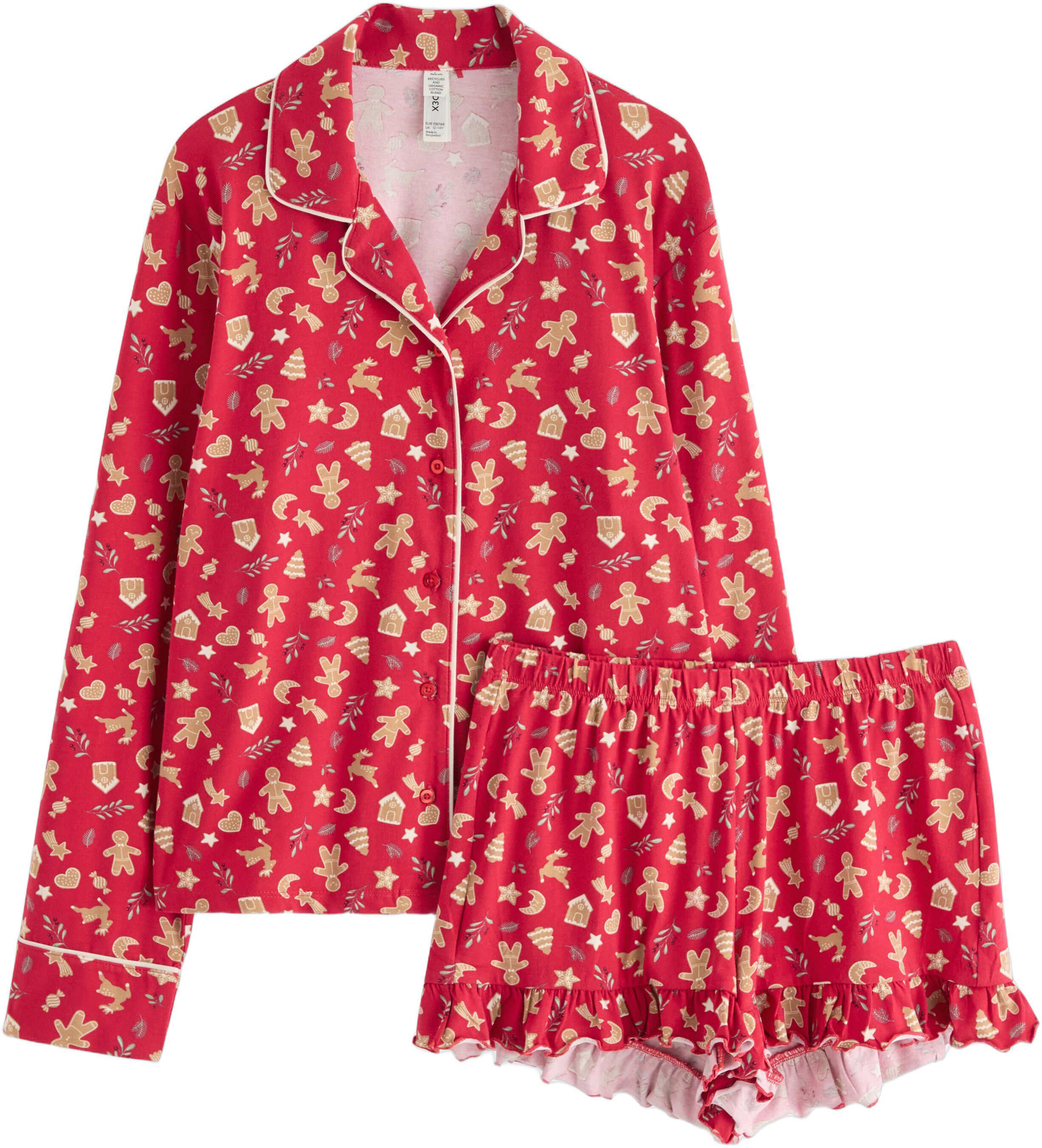 Bl&oslash;dt pyjamass&aelig;t i bomuld med en sk