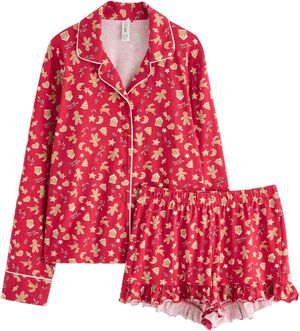 Blødt pyjamassæt i bomuld med en sk