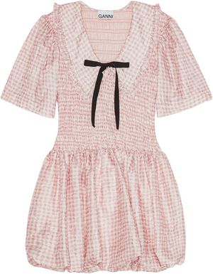 Shibori Pleat Mini Smock Bubble Dre