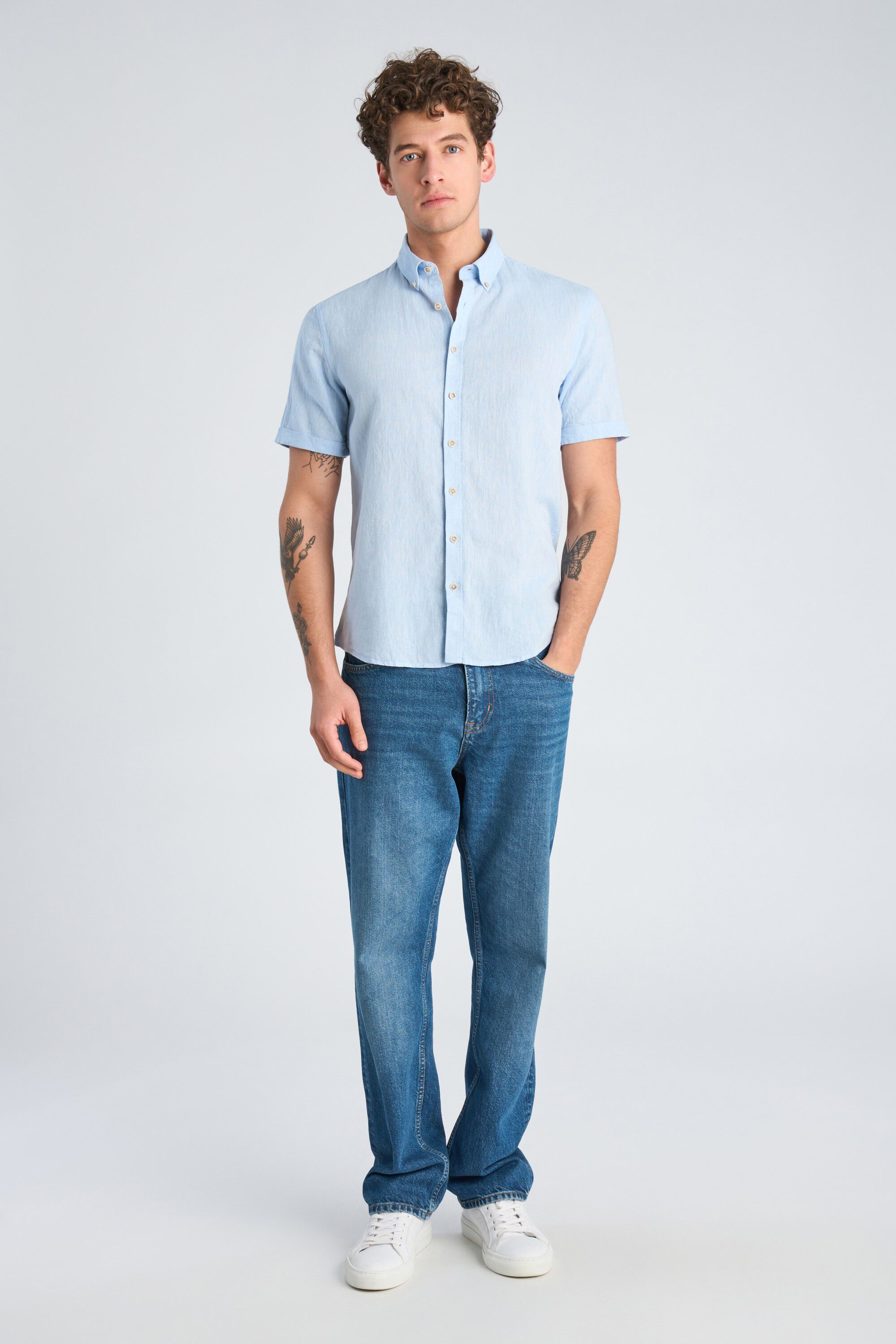 Cotton/linen shirt S/S