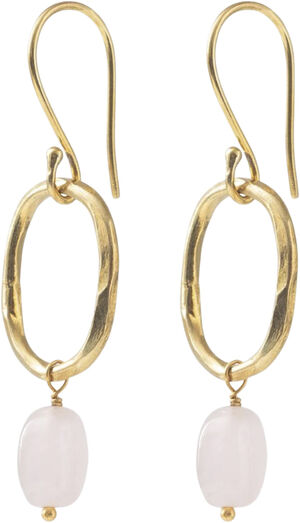 Graceful Rose Quartz GP Earrings