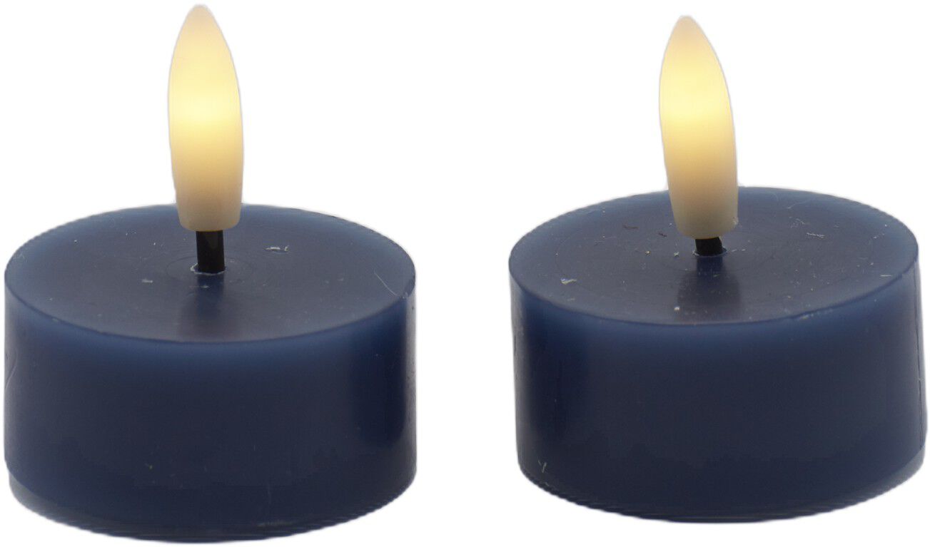 Sille Fyrfadslys 2 stk. s&aelig;t, &Oslash;4,5XH2,2cm, Deep Ocean