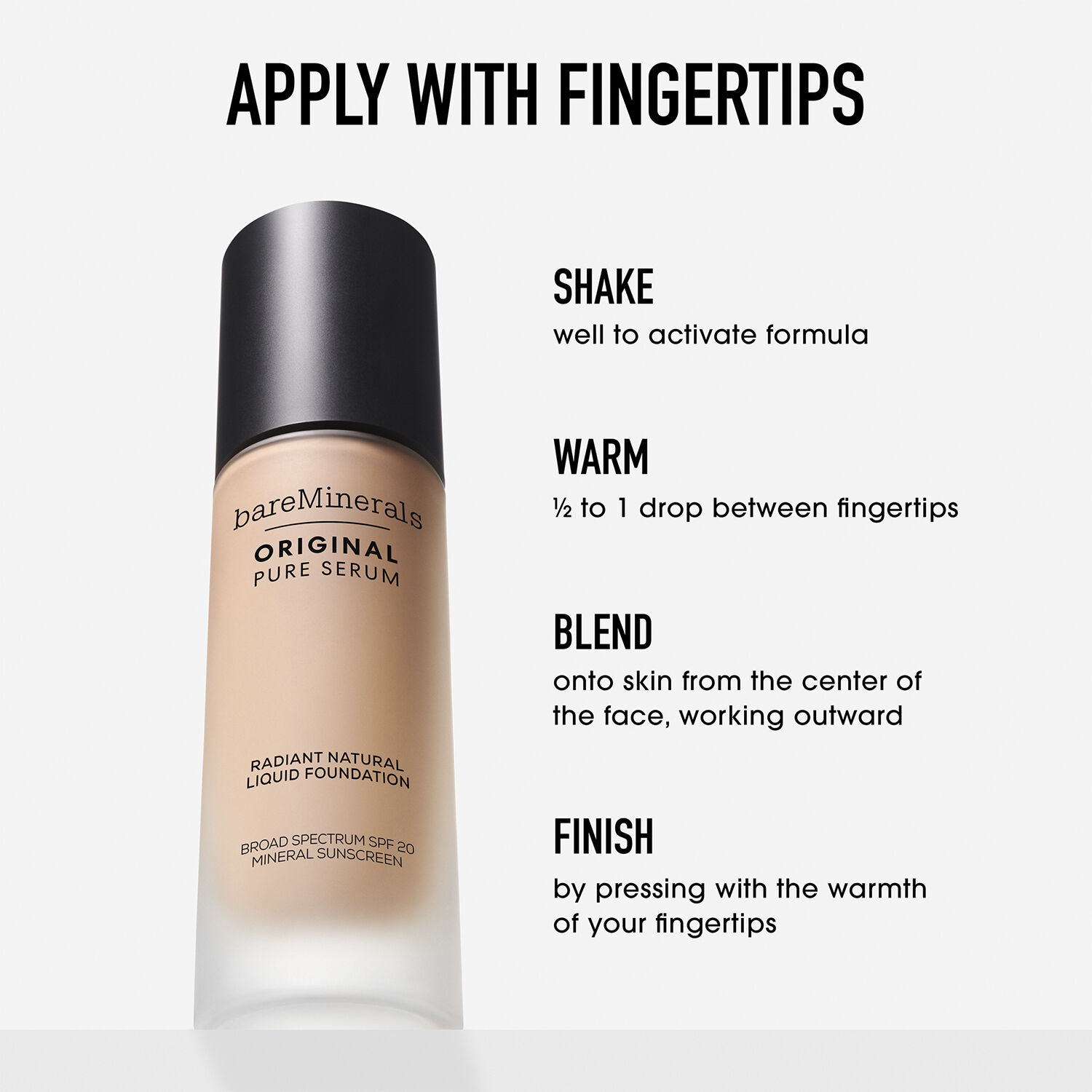 Original Pure Serum Radiant Natural Liquid Foundation Mineral SPF 20 F