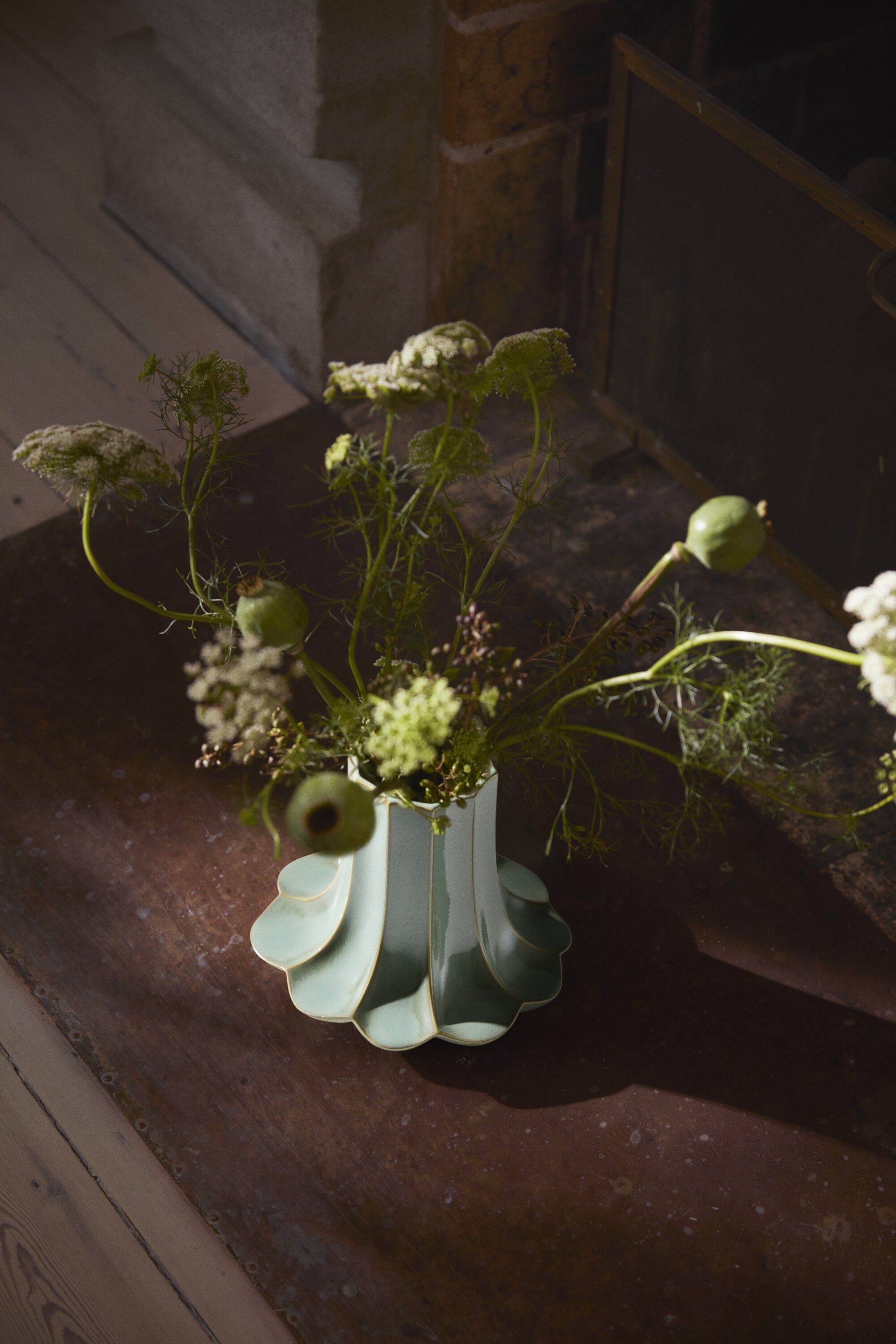 Kantarel Vase H20. 5 cm gr&oslash;n