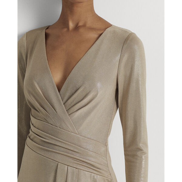 Foil-Print Jersey Cocktail Dress