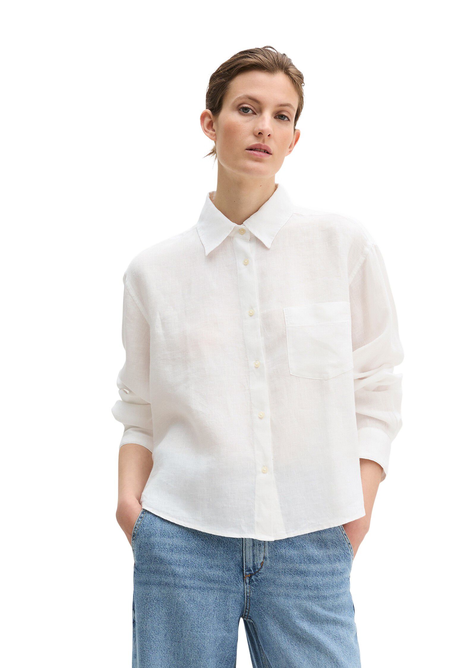 Blouse, boxy shape, chest pocket, l