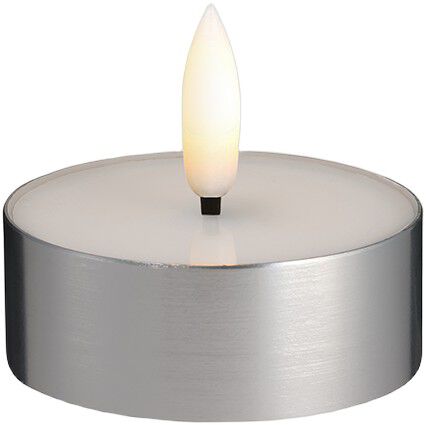Moods & More - LED Melted tealight, Metal silver finish, 63x