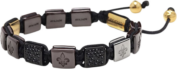 Men's Ceramic Flatbead Bracelet in Red and Black