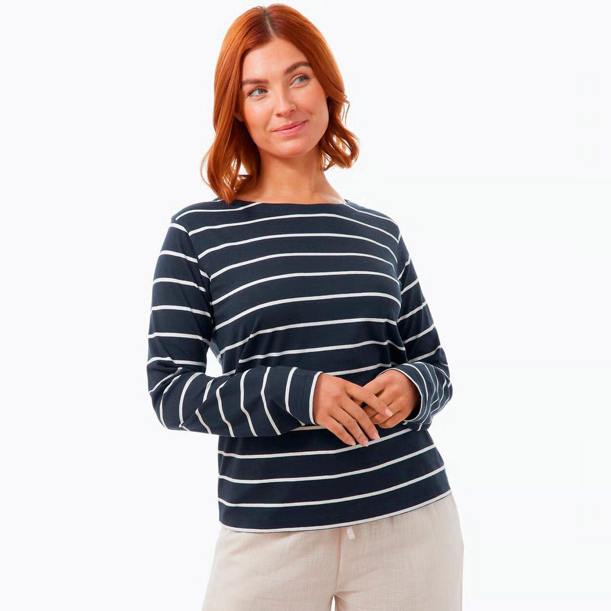 Rosa Lang&aelig;rmet T-shirt