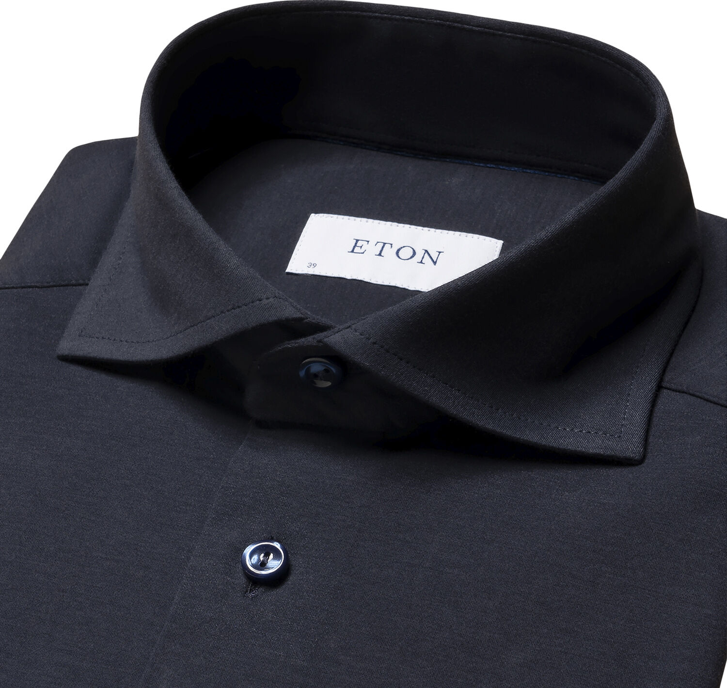 Contemporary Fit Navy Blue Solid Four-Flex Stretch Shirt