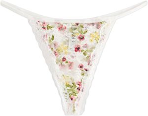 Stringtrosa i spets med ett högt s