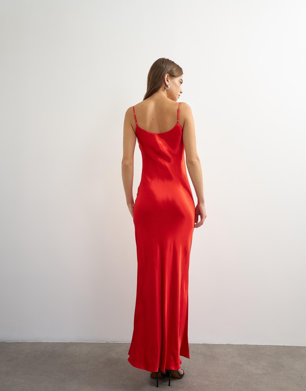 Tsadda Satin Scoop Neck Slip Dress Wvn