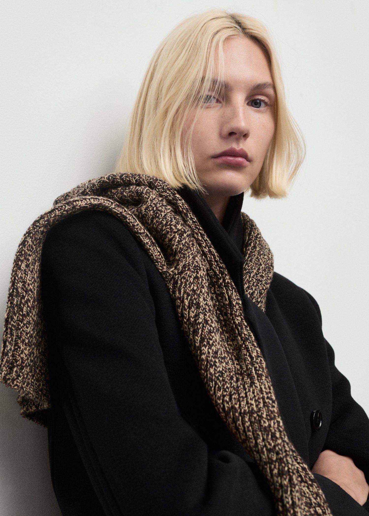 Double-breasted wool coat