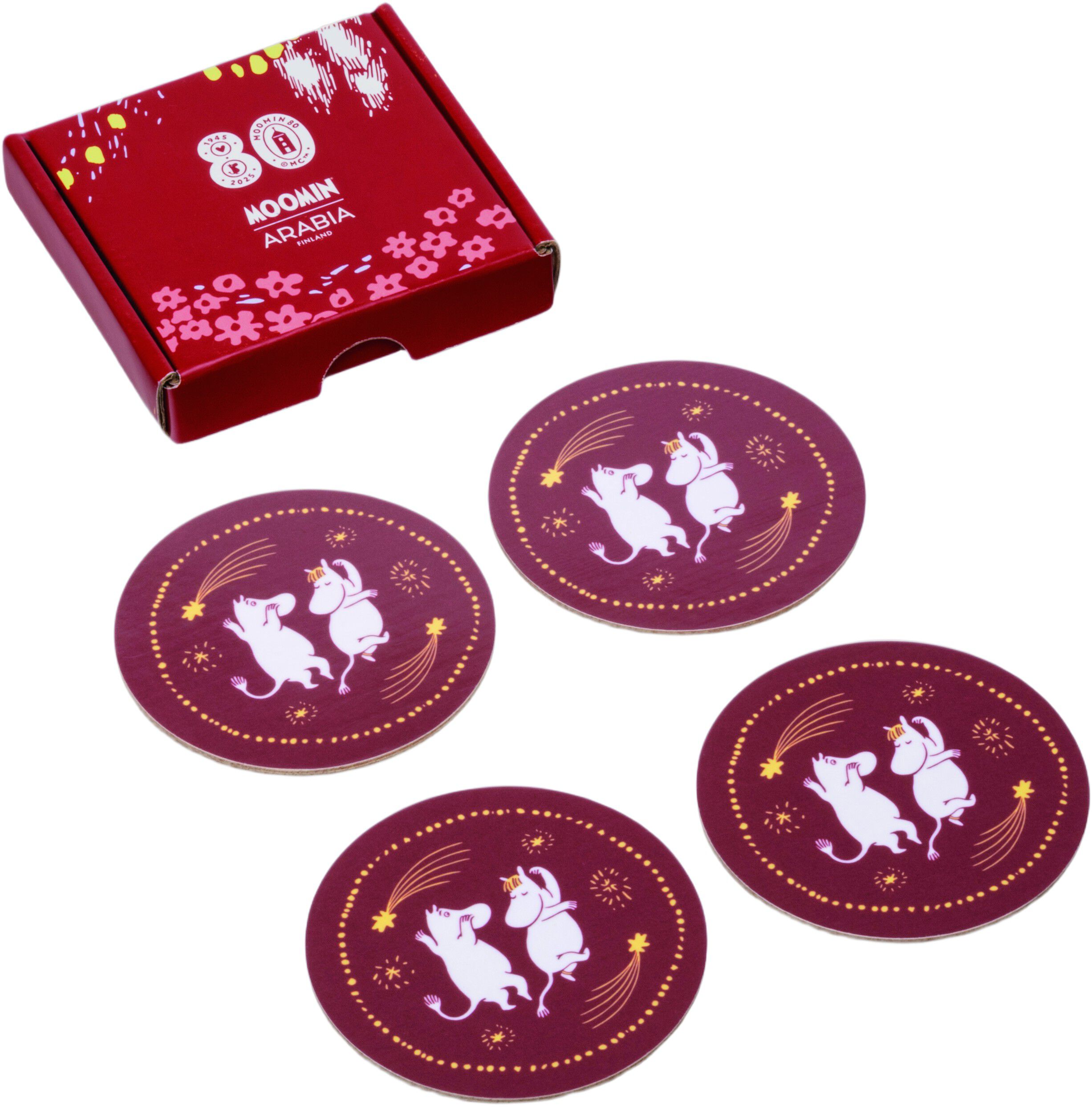 Moomin Arabia bordsk&aring;nere 4stk Festlige &Oslash;jeblikke