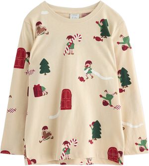 Langærmet top i blød bomuldsjersey