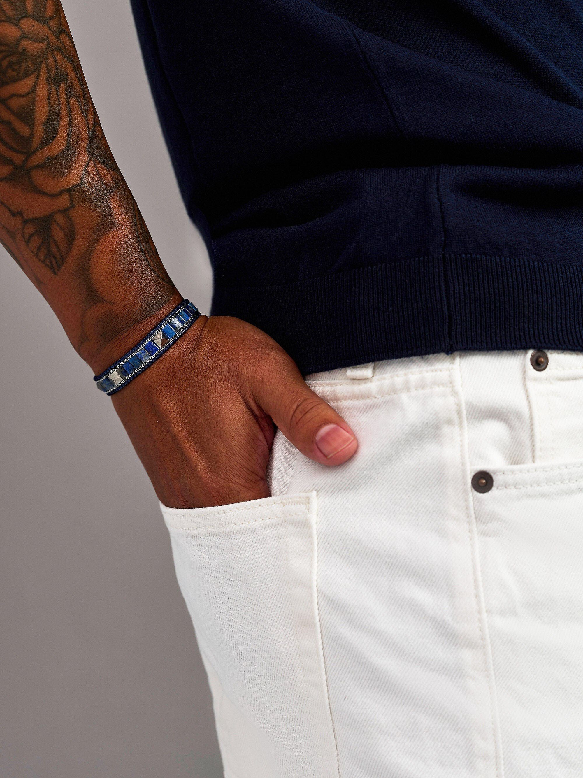 Blue Lapis Stud Bracelet