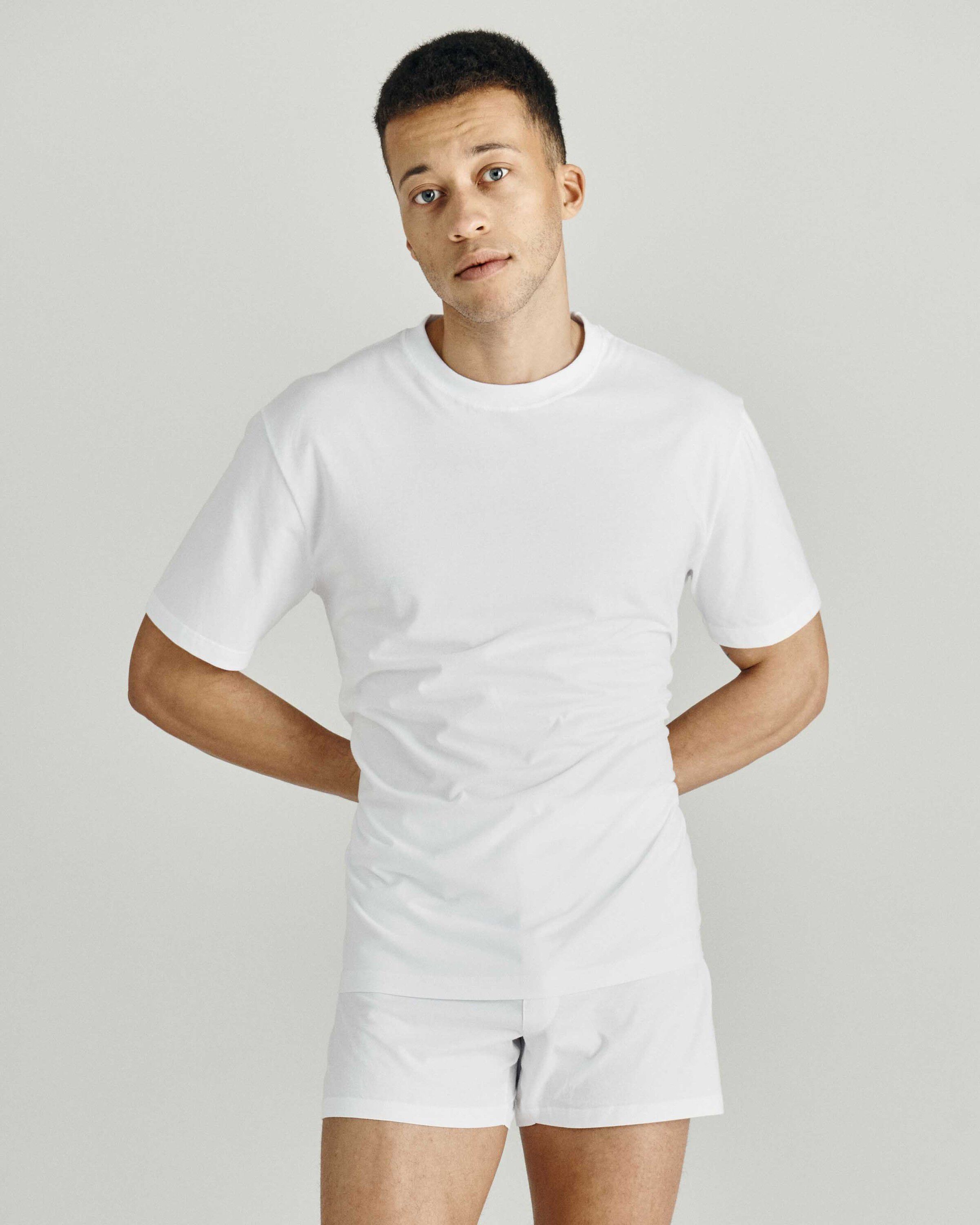 T-shirt O Neck Rib Pure Cotton