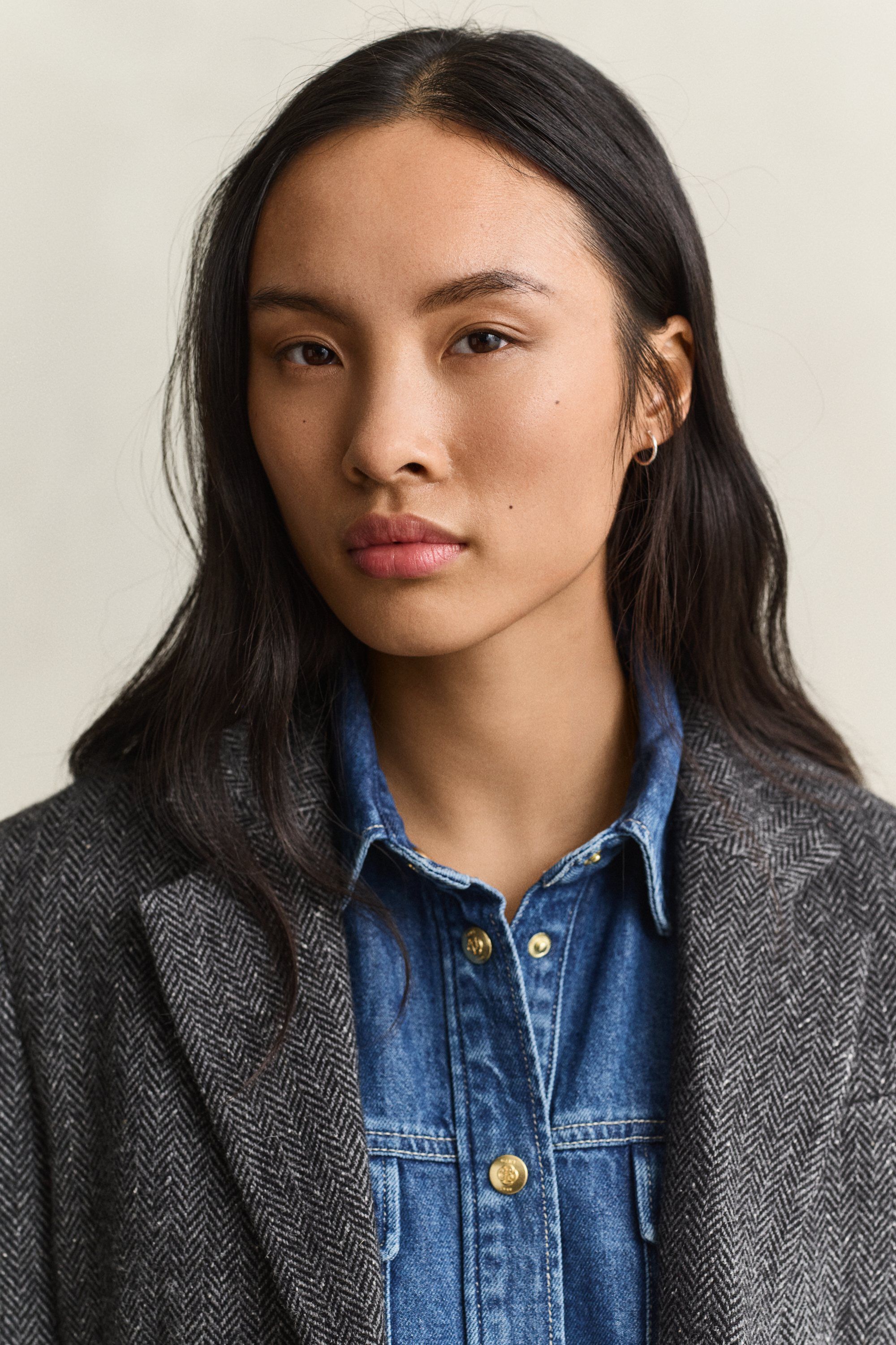 SLIM HERRINGBONE BLAZER