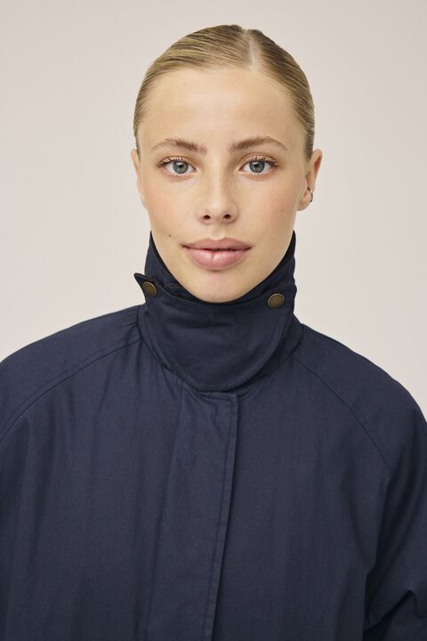 Emmy 4 Check kort jakke med fløjl kanter - GRS